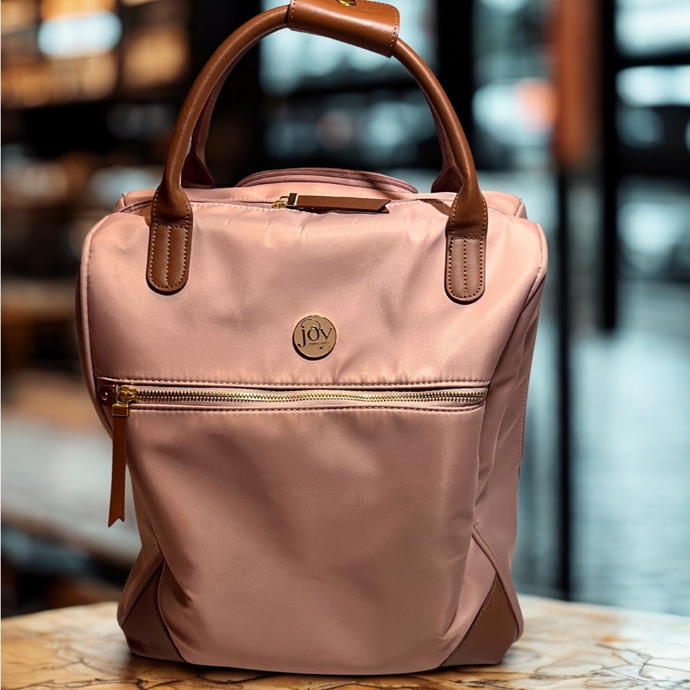 Joy Mangano Pink and Brown Travel Bag